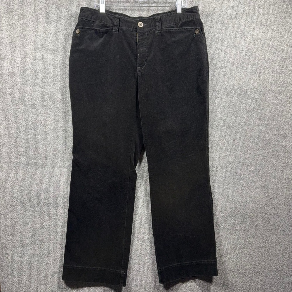 Eddie Bauer‎ Pants Womens 16W Corduroy Straight Leg Black